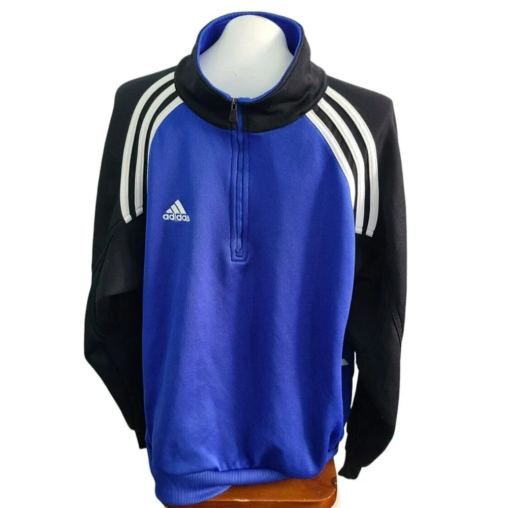 Adidas 1/4 Zip Long Sleeve‎ Sweater with Zip Kangaroo Pocket Size L